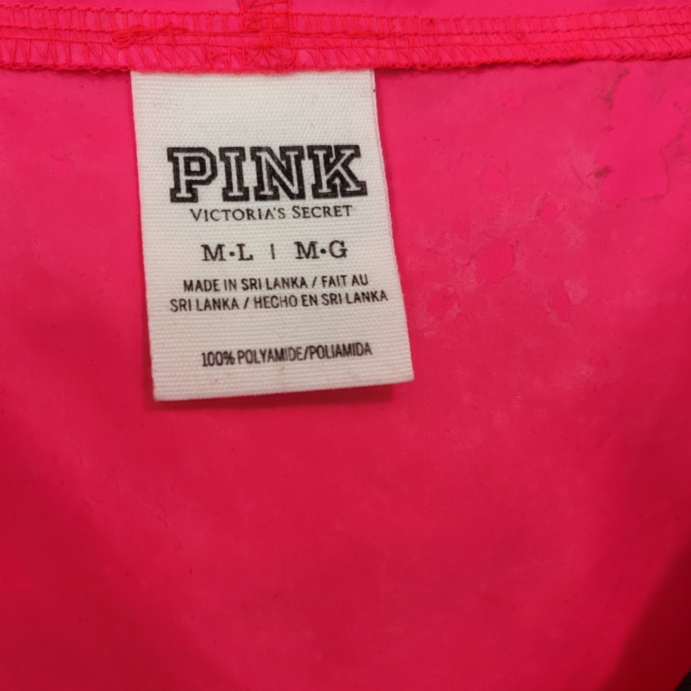 🌿Victoria's Secret Women's Med/Large Anorak Oversized Pink & Gray Wind Breaker - Picture 7 of 14